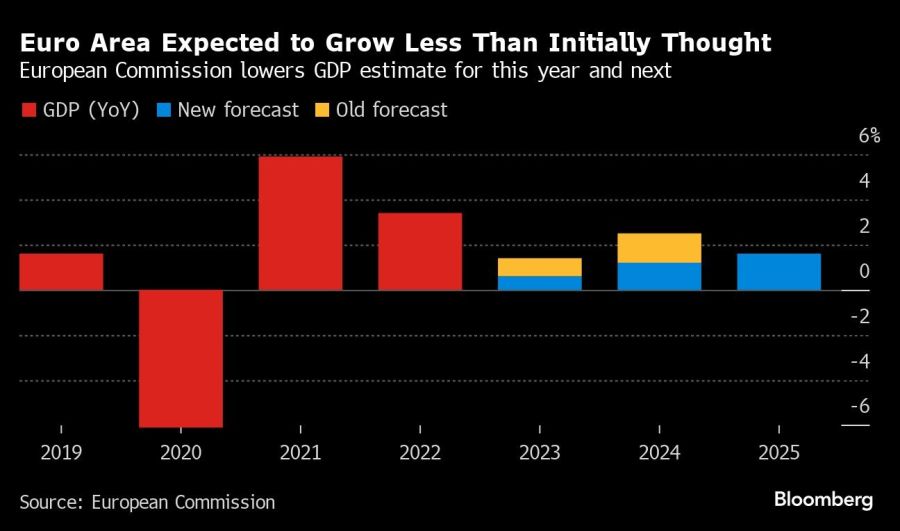 Euro Area Expected to Grow Less Than Initially Thought | European Commission lowers GDP estimate for this year and next