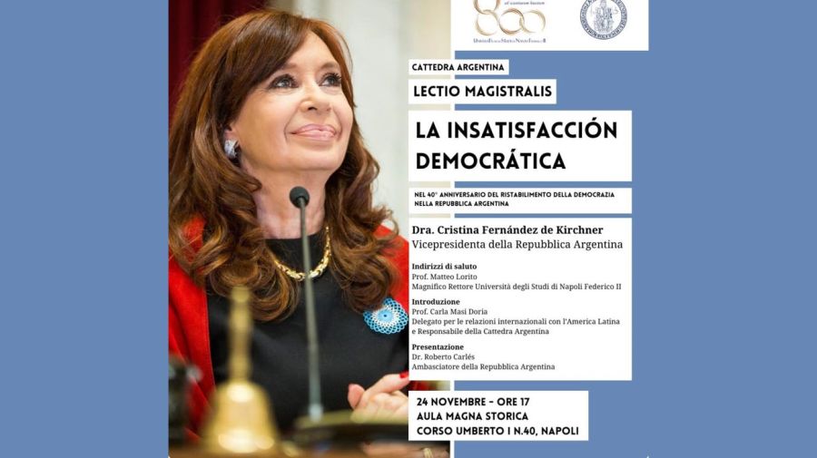 Clase Magistral de Cristina Fernández de Kirchner en Italia.