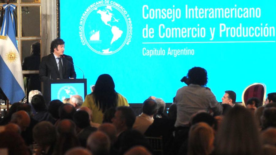 Javier Milei presenta sus propuestas ante el Consejo Interamericano de Comercio y Producción (CICyP)
