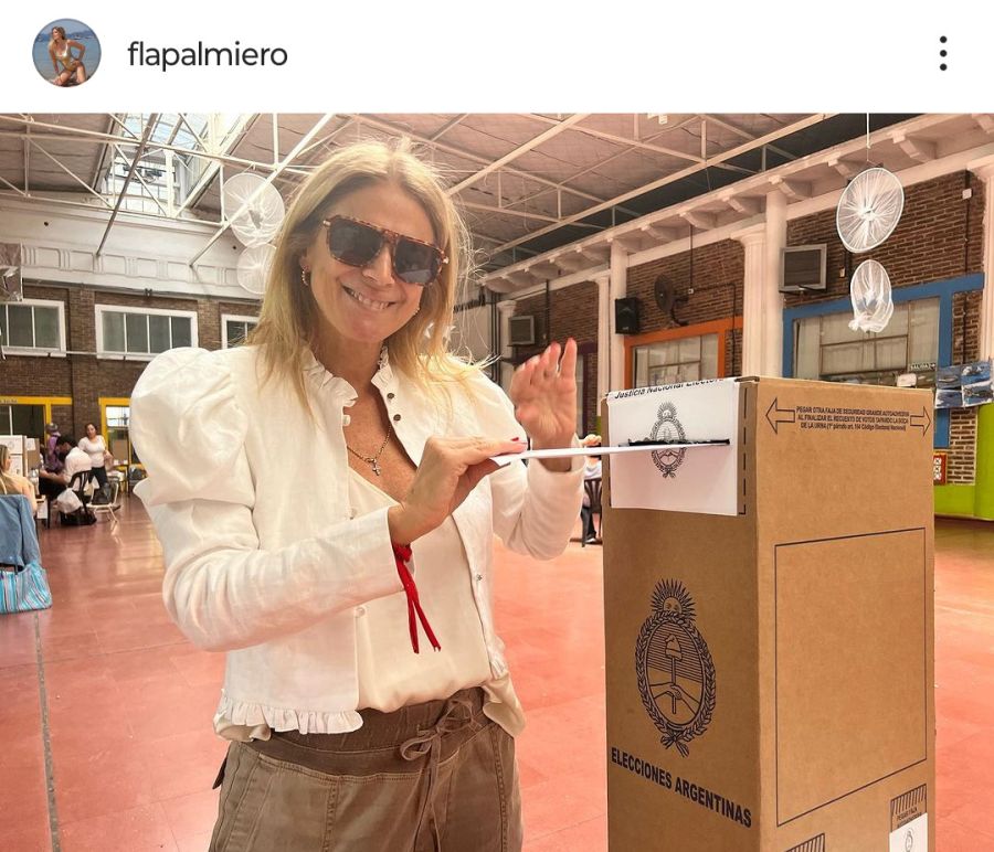 Flavia Palmiero demostró que el top lencero se lleva de forma casual en el balotaje 2023