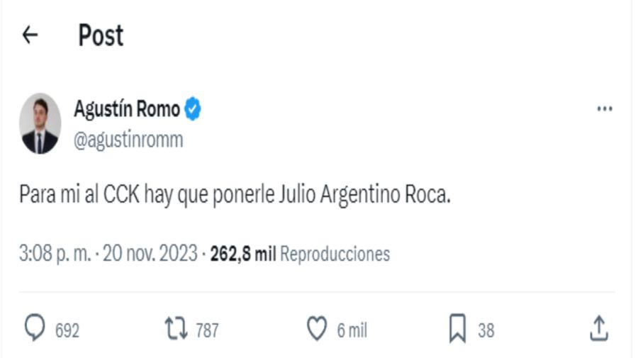20231120 Posteo de Agustín Romo