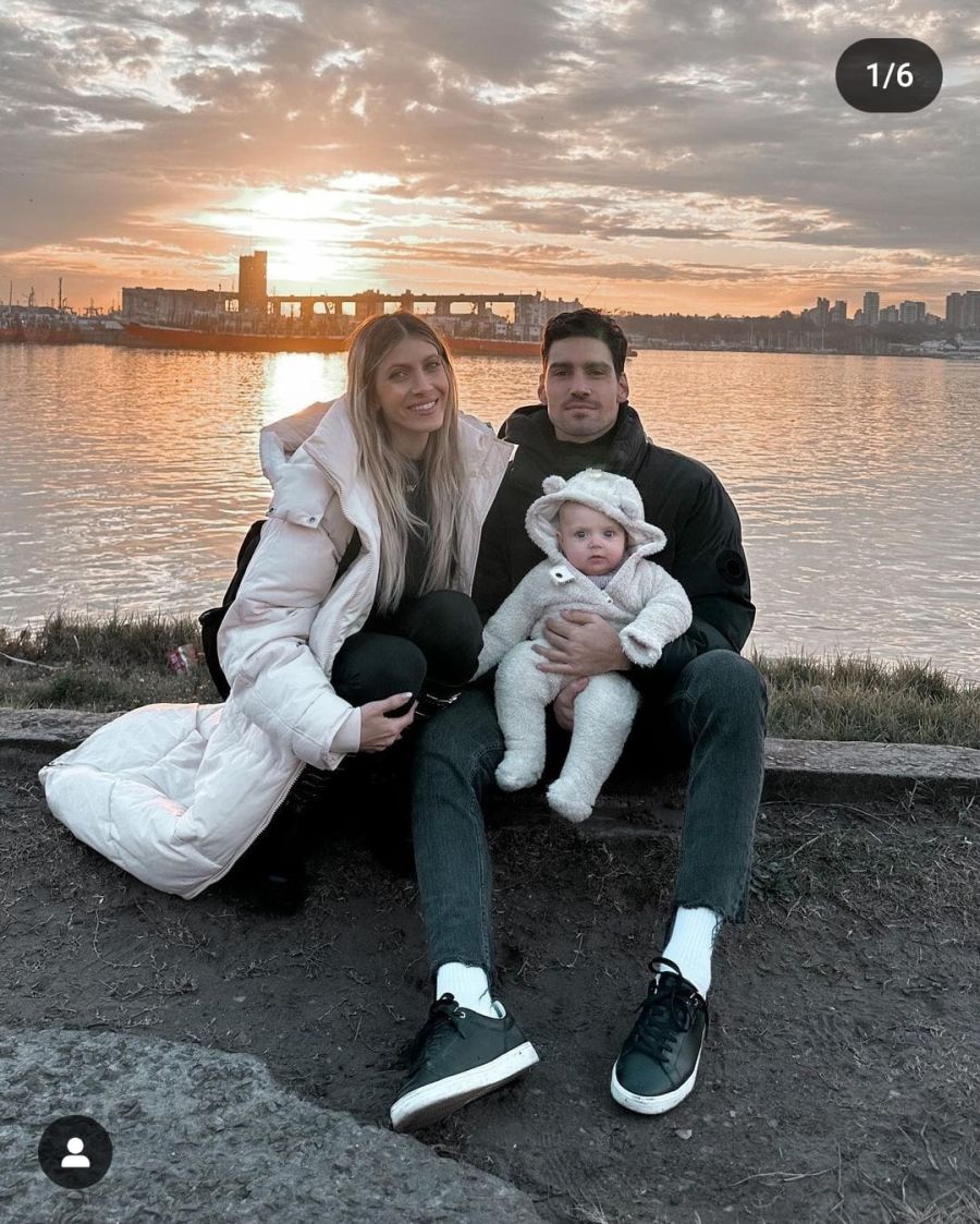 Cande Ruggeri, Nicolás Maccari y su hija Vita 