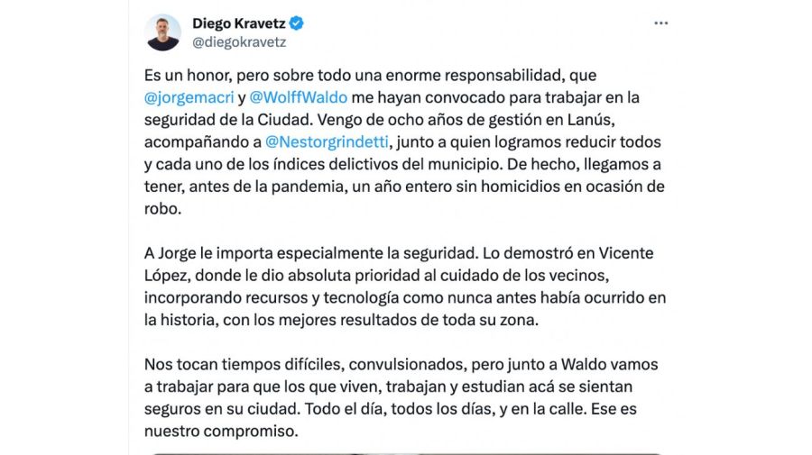 Jorge Macri confirmó a Waldo Wolff como ministro de Seguridad de la Ciudad y Diego Kravetz su N°2