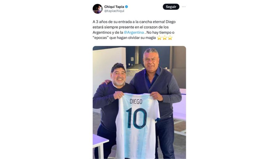 La chicana de Chiqui Tapia a Macri en el recuerdo de Diego Maradona 