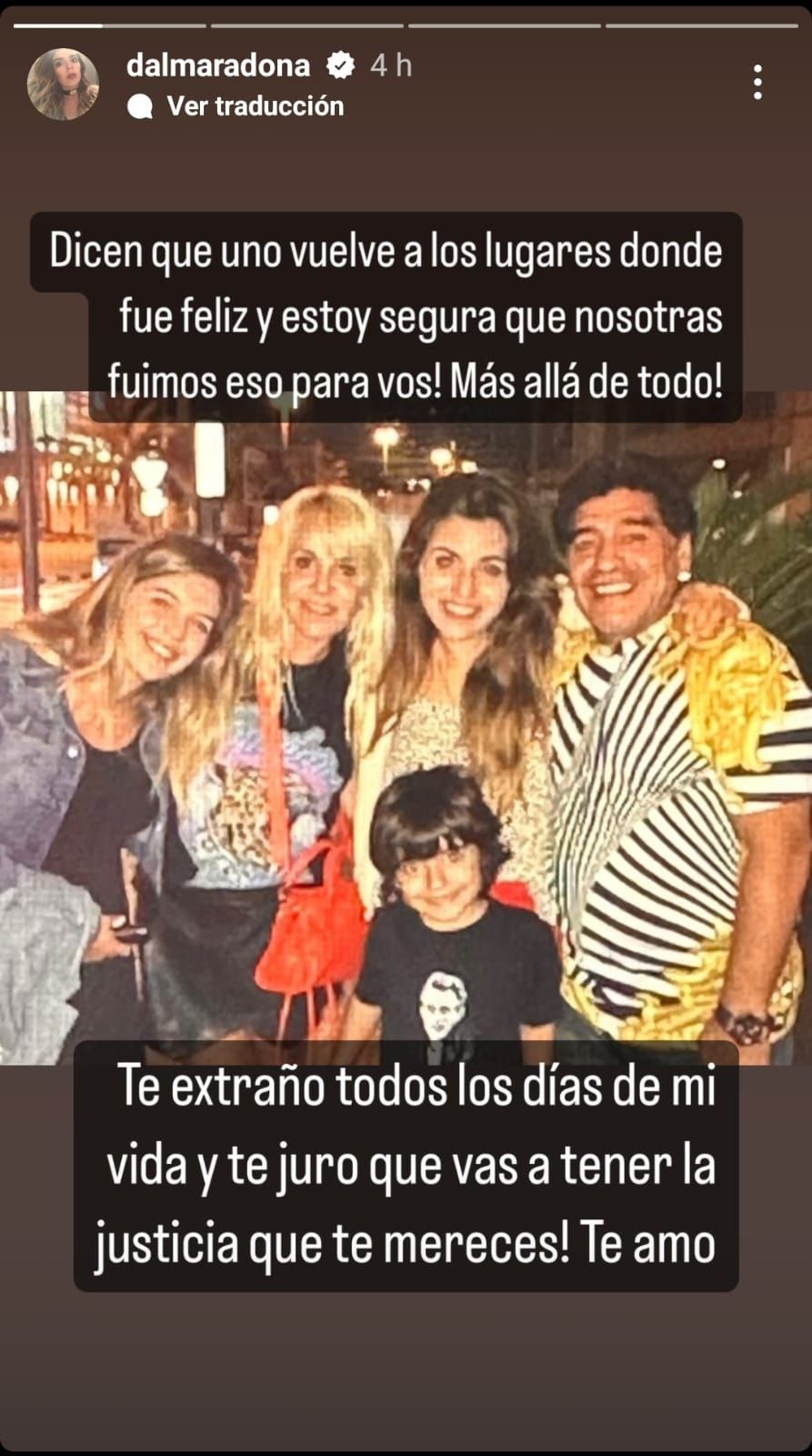 Posteo de los hijos de Diego Maradona 