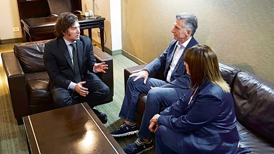 Javier Milei, Mauricio Macri y Patricia Bullrich