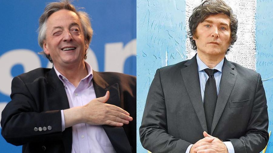 Néstor Kirchner y Javier Milei