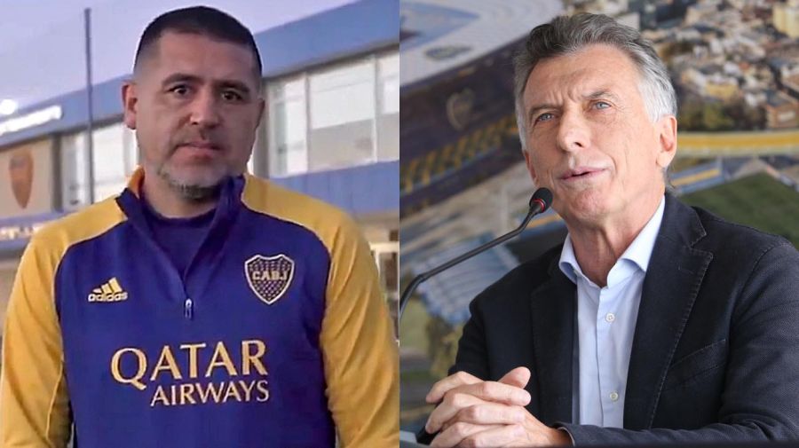 Román Riquelme y Mauricio Macri