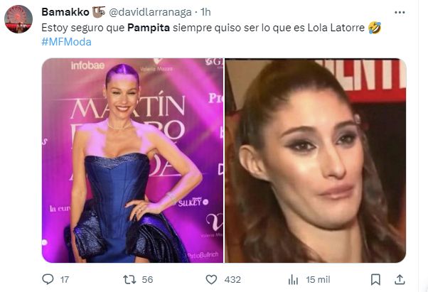 De Pampita a Benjamín Vicuña y Lola Latorre, los mejores memes tras los Martín Fierro de la Moda