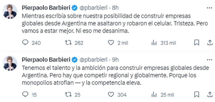 Tweet de Pierpaolo Barbieri 20231204 