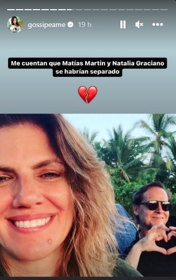 Pochi de Gossipeame reveló que Matías Martin y Natalia Graciano están separados