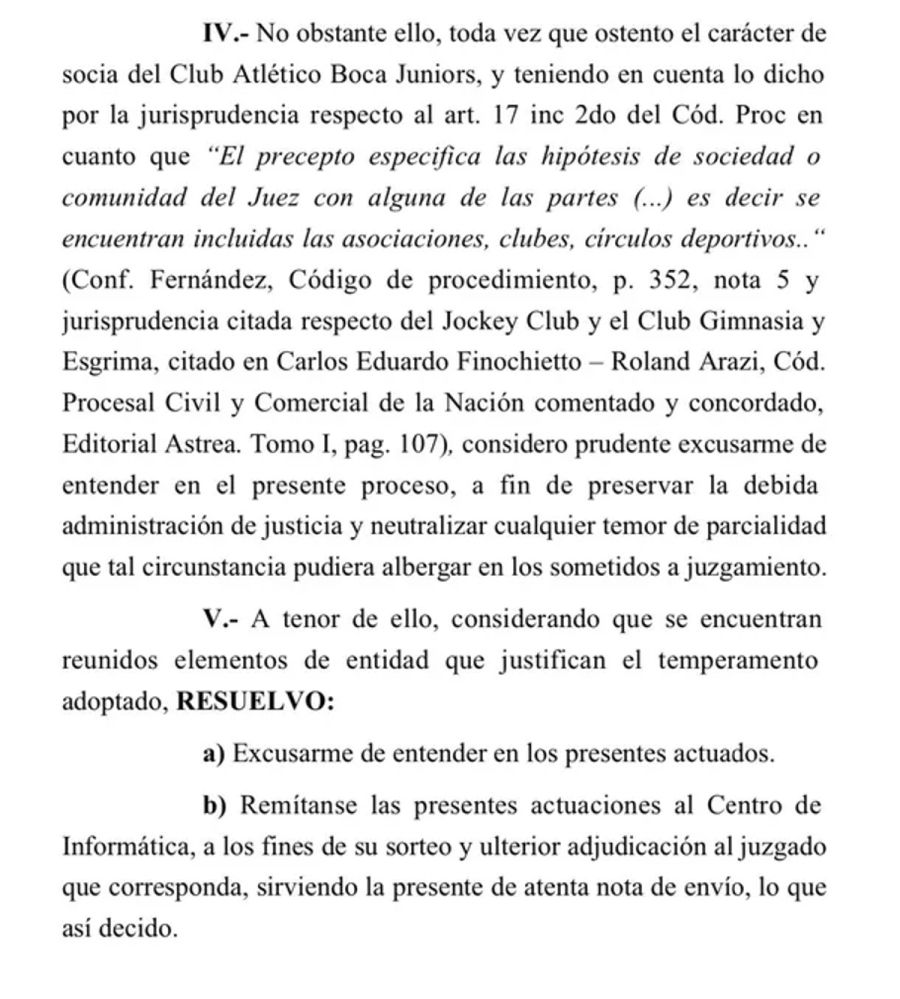 Resolución de la jueza Romero - elecciones en Boca 20231205