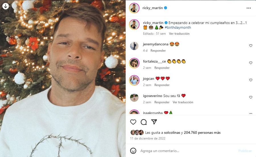 Ricky Martin y Alexis Mac Allister se encuentran entre las celebridades que cumplen años en Navidad