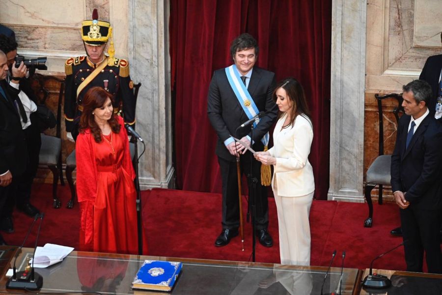 Cristina Kirchner, Javier Milei y Victoria Villarruel