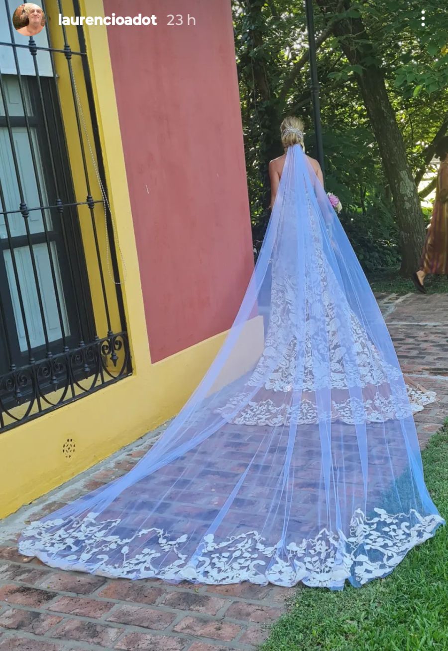 El increíble vestido de bodas de Nicole Neumann, una colaboración entre Laurencio Adot y el brasileño Thiago Pinheiro