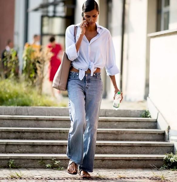 Jean con sandalias