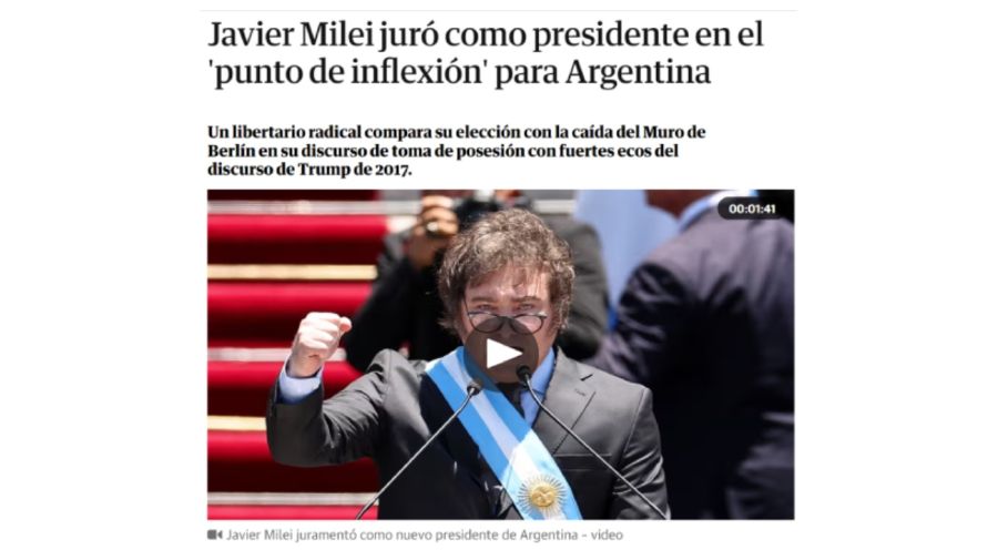 Prensa internacional sobre el discurso de Javier Milei