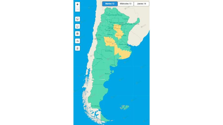 Alerta amarilla por tormentas en Buenos Aires y otras cuatro provincias: qué zonas están afectadas