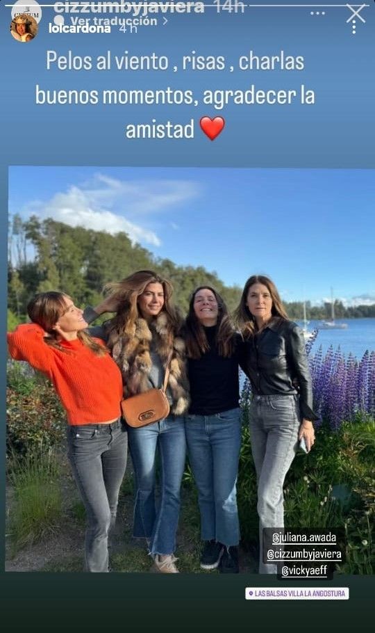 Juliana Awada se fue de viaje a la Patagonia con sus amigas