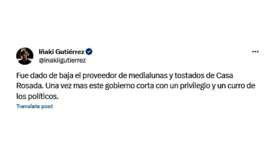 Tuit de Iñaki Gutiérrez 20231222