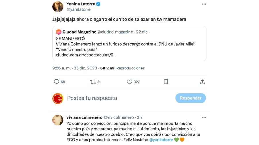 Viviana Colmenero disparó contra Yanina Latorre por cuestionar sus dichos contra el DNU: 