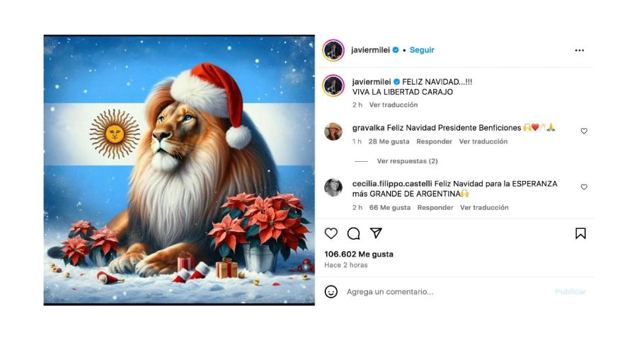 Los posteos navideños de Javier Milei para los argentinos: 