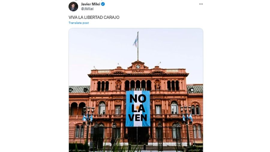 Tuit de Javier Milei contra la oposición 20231226
