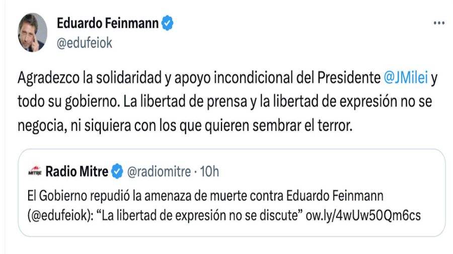 Eduardo Feinmann Tweet 20231227