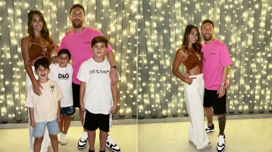 Lionel Messi y Antonela Roccuzzo y sus hijos 2024