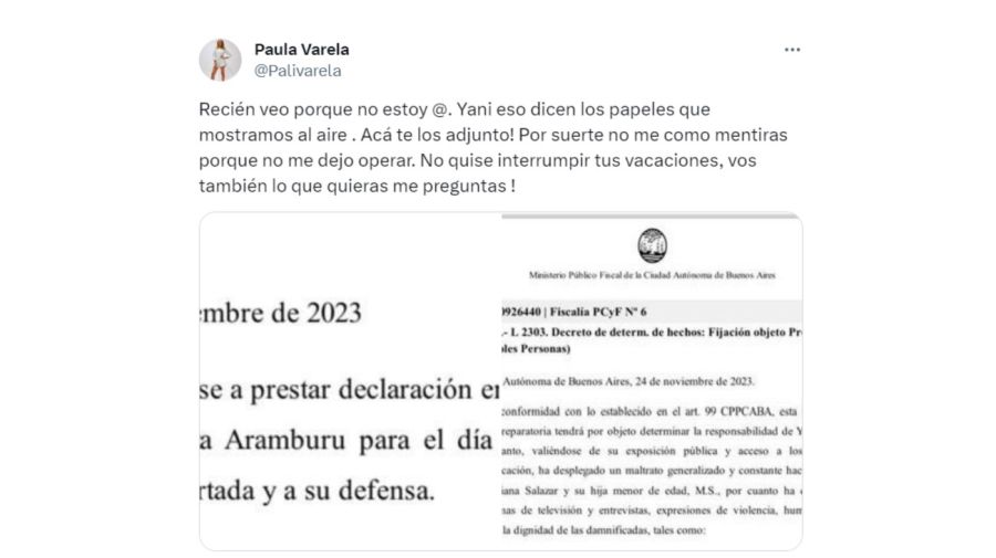 Pula Varela contra Yanina Latorre