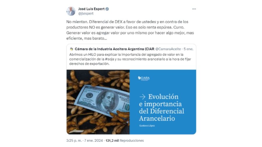Tweet de José Luis Espert