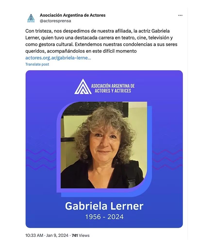 Murió Gabriela Lerner, actriz recordada por su paso en Chiquititas