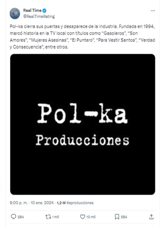 Revelaron que Pol-ka, la productora de Adrián Suar, cerrará sus puertas