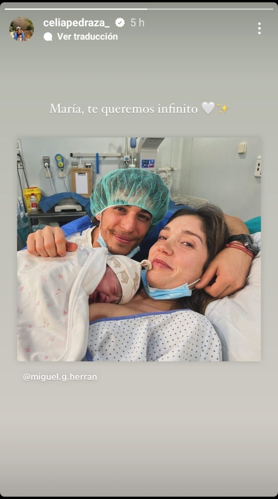 Celia Pedraza le dio la bienvenida a su bebé