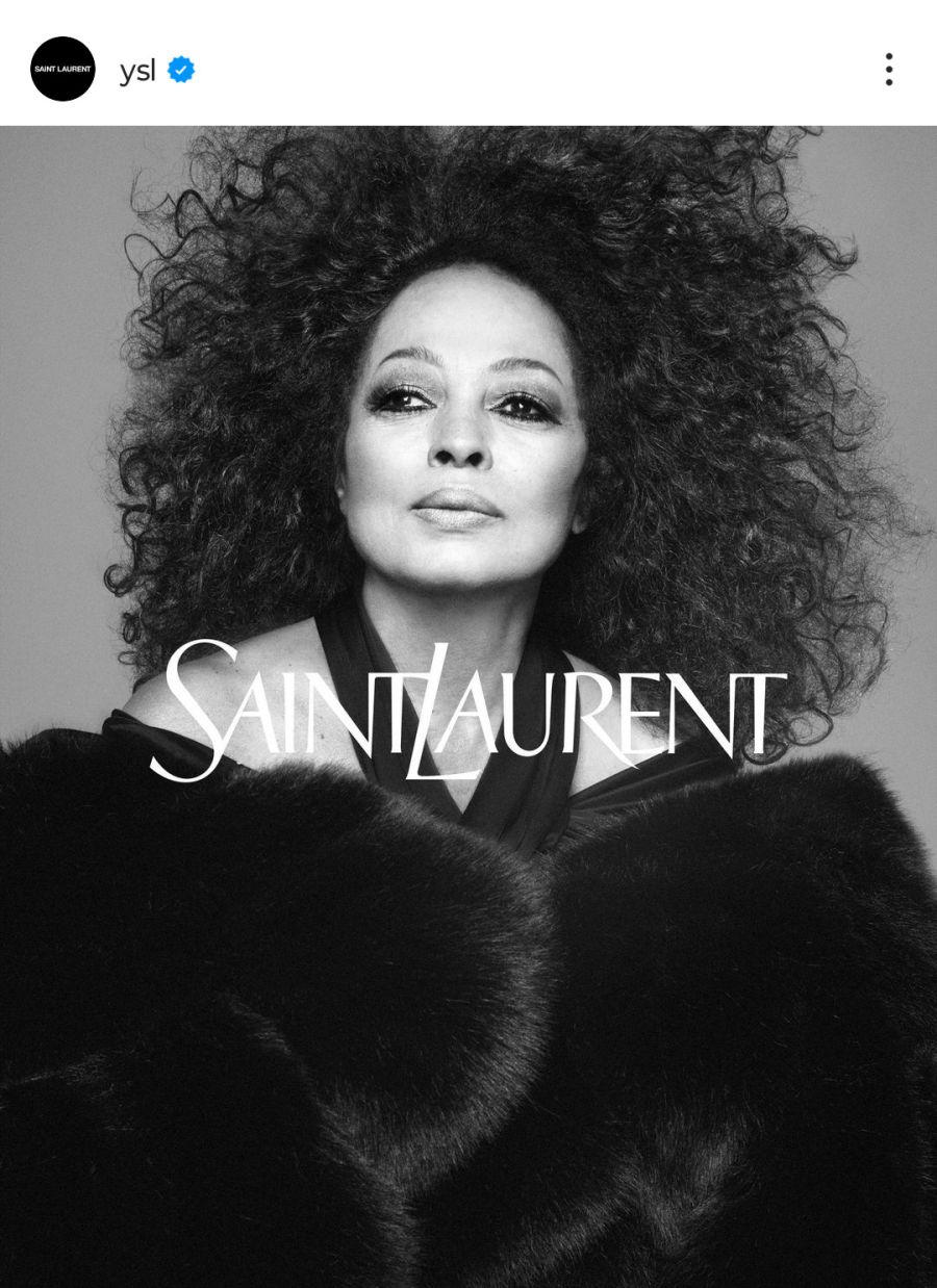 Diana Ross se convierte en musa de la nueva campaña de Yves Saint Laurent