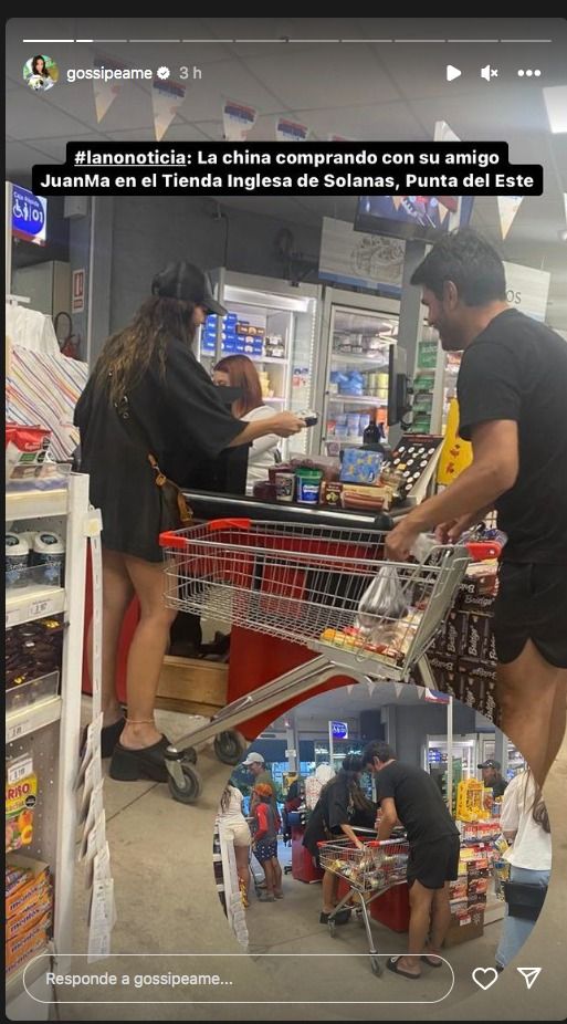 La China Suárez fue de compras a un supermercado con un remerón y gorra negra