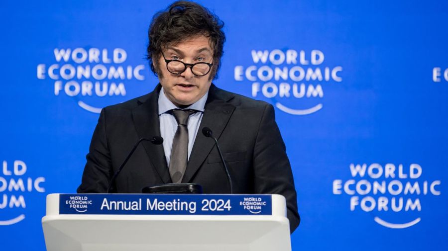 el presidente Javier Milei en el Foro Económico Mundial de Davos