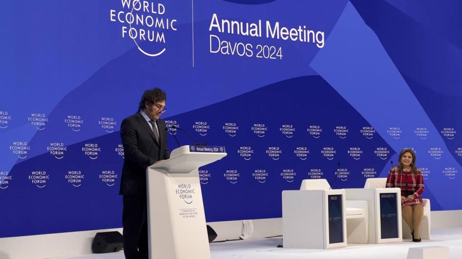 el presidente Javier Milei en el Foro Económico Mundial de Davos