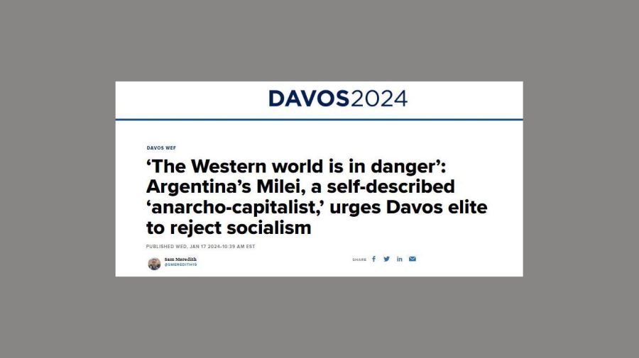 titulares de la prensa por el discurso de Milei en Davos