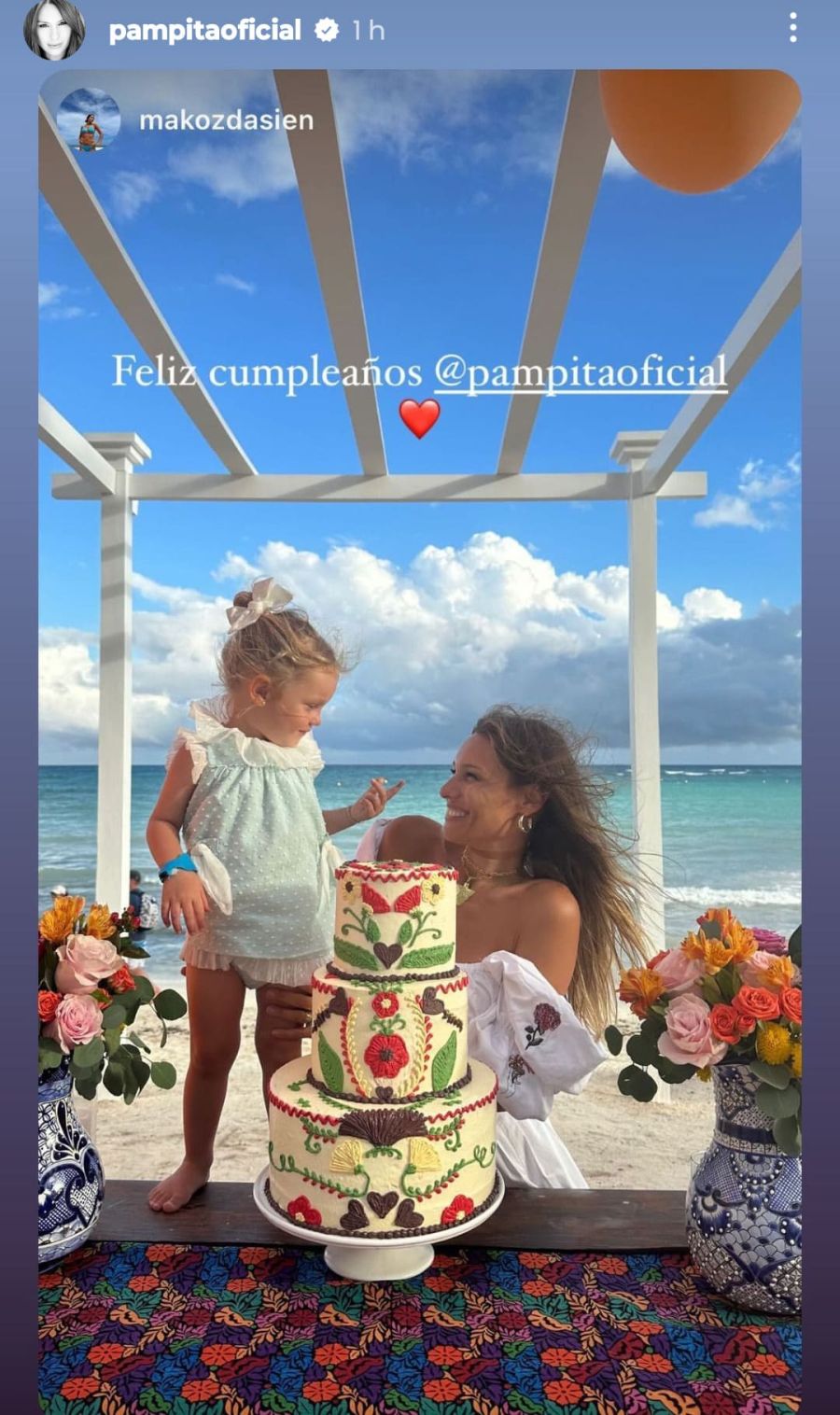 Todos los detalles del cumpleaños con estética mexicana que organizó Pampita en la Riviera Maya