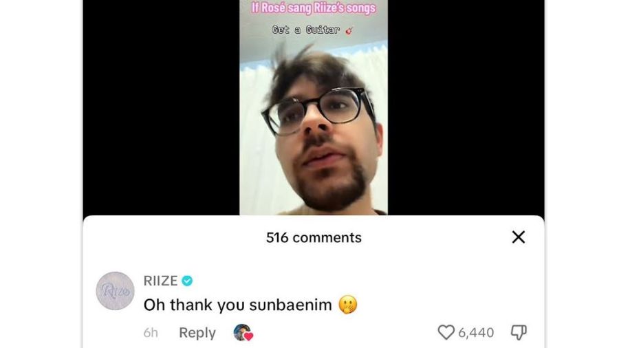 Comentario RIIZE sobre video tiktok cancion Rosé