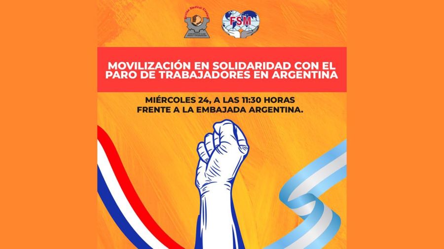Afiches de los apoyos internacionales al Paro del 24 de enero contra el DNU y ajuste del gobierno de Milei