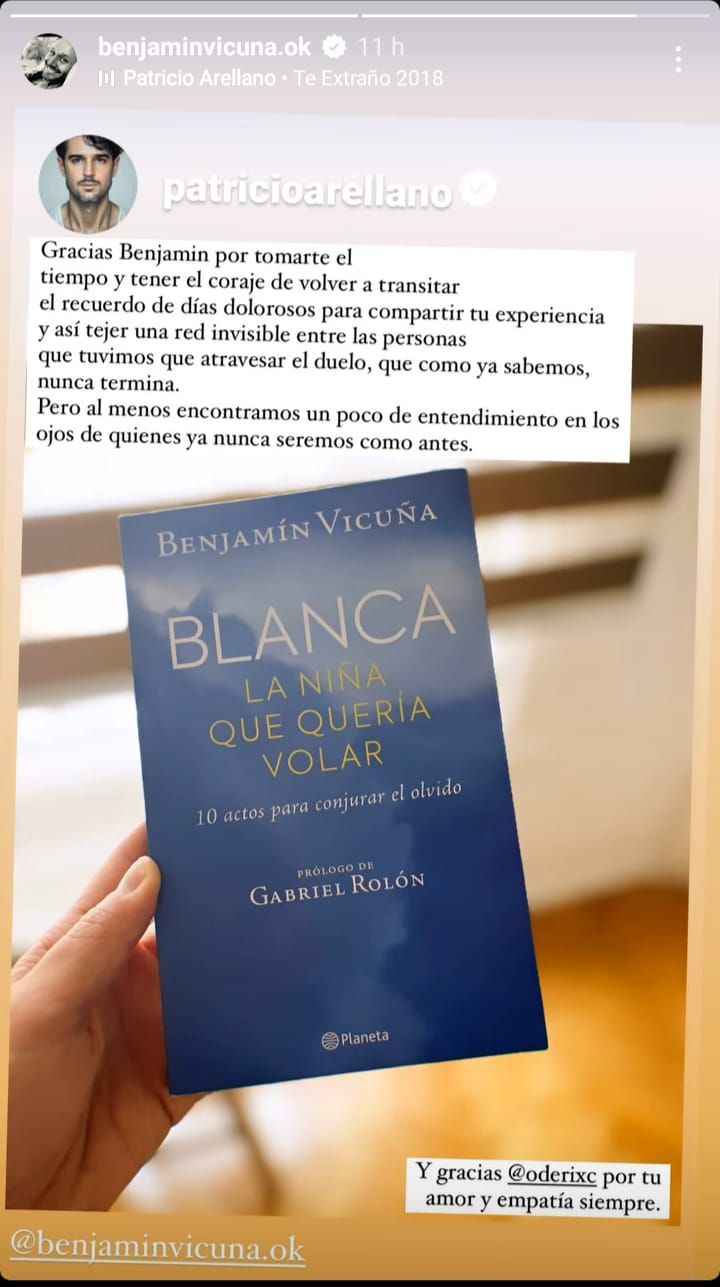 Benjamín Vicuña recibió un emotivo mensaje vinculado a su hija Blanca