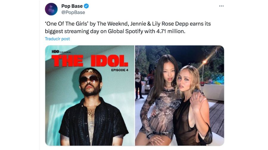 The Weeknd, Jennie de Blackpink y Lily Rose Depp batieron un nuevo récord en Spotify con 
