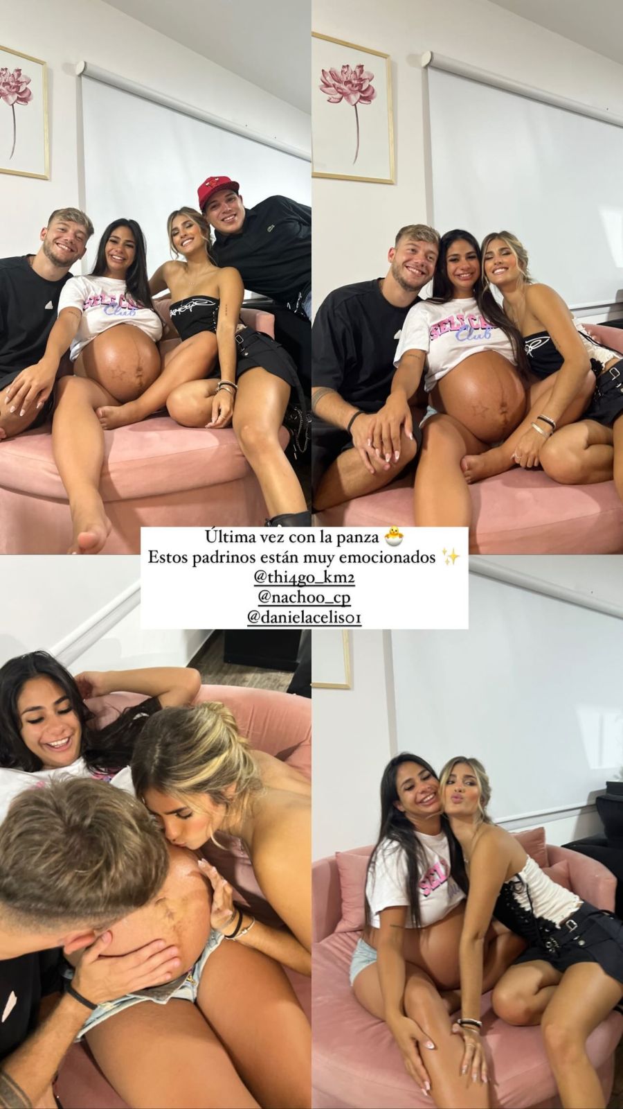 Así fue la especial visita de Julieta Poggio y Nacho Castañares a Daniela Celis antes de dar a luz