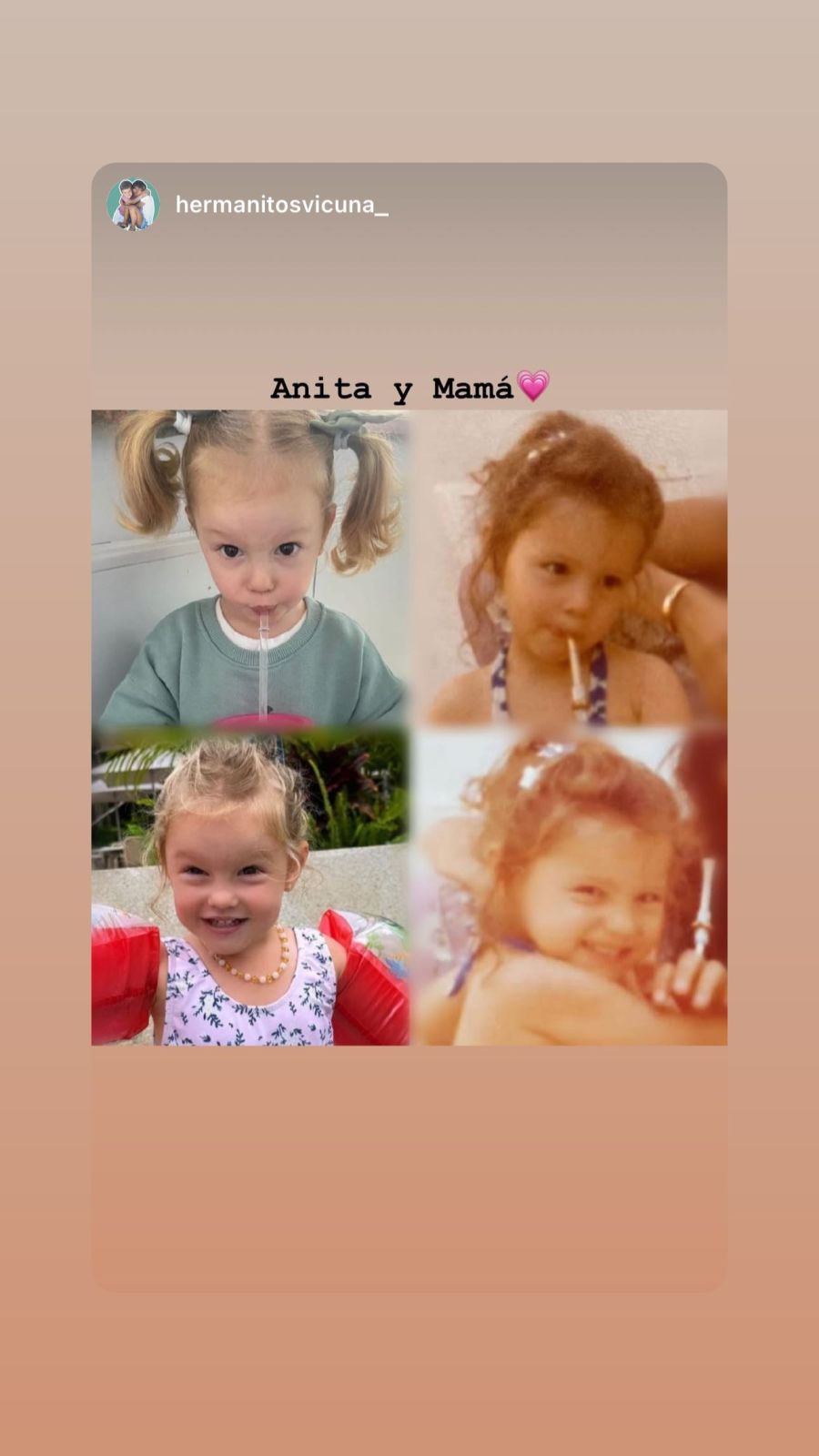 Pampita compartió fotos inéditas de su infancia y las comparó con Ana García Moritán
