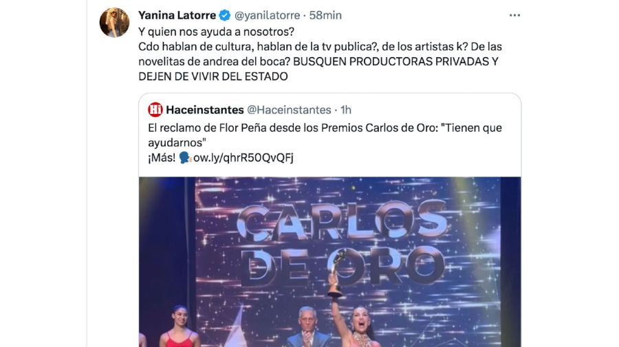 Yanina Latorre contra Florencia Peña por su pedido al Gobierno: 