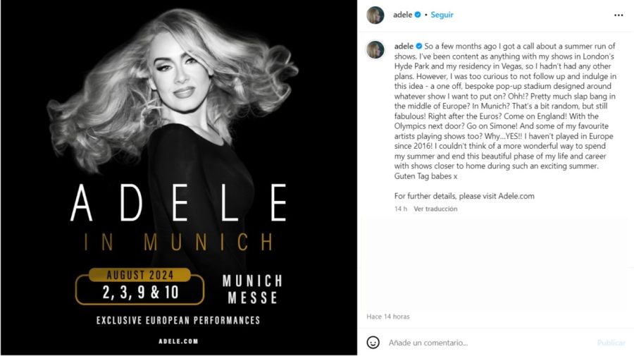 Adele anunció conciertos en Alemania