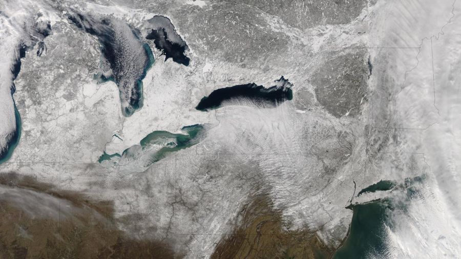 Tormentas de nieve sobre los Estados Unidos vistas desde los satélites