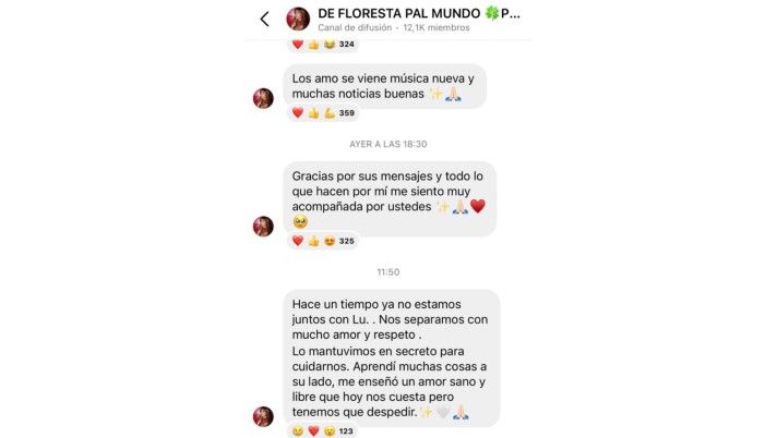 Flor Vigna reveló su separación de Luciano Castro: 